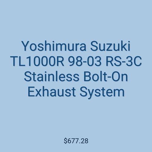 Yoshimura Suzuki TL1000R 98-03 RS-3C Stainless Bolt-On Exhaust System