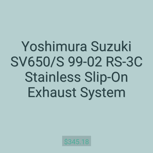 Yoshimura Suzuki SV650/S 99-02 RS-3C Stainless Slip-On Exhaust System
