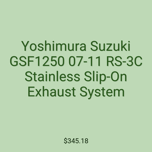 Yoshimura Suzuki GSF1250 07-11 RS-3C Stainless Slip-On Exhaust System