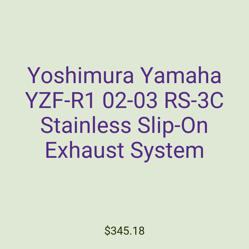 Yoshimura Yamaha YZF-R1 02-03 RS-3C Stainless Slip-On Exhaust System