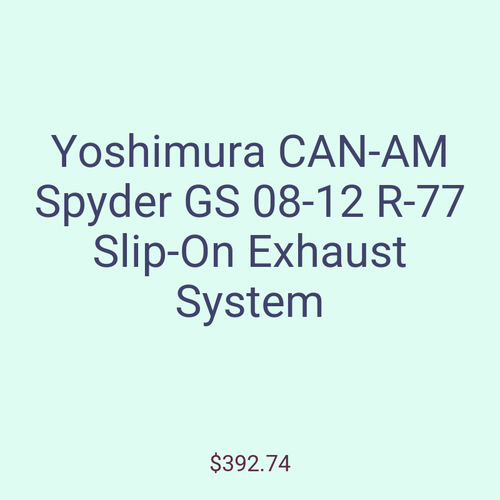 Yoshimura CAN-AM Spyder GS 08-12 R-77 Slip-On Exhaust System