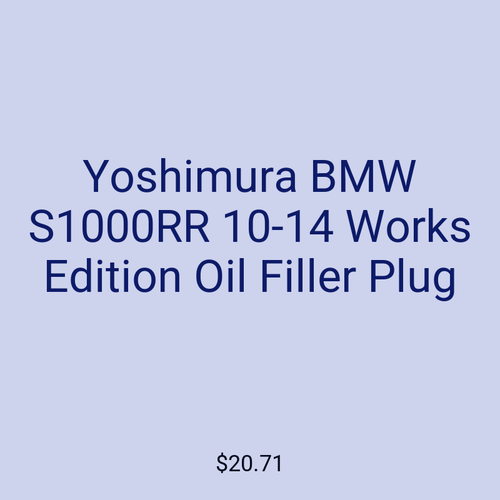 Yoshimura BMW S1000RR 10-14 Works Edition Oil Filler Plug