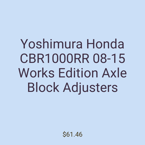 Yoshimura Honda CBR1000RR 08-15 Works Edition Axle Block Adjusters