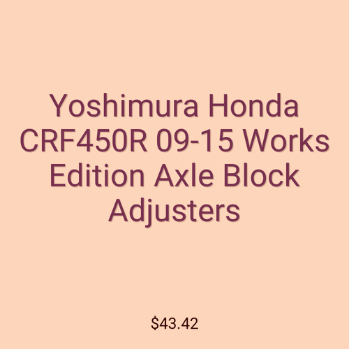 Yoshimura Honda CRF450R 09-15 Works Edition Axle Block Adjusters