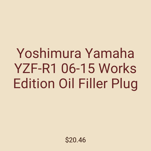 Yoshimura Yamaha YZF-R1 06-15 Works Edition Oil Filler Plug