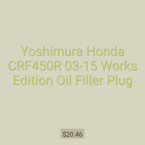 Yoshimura Honda CRF450R 03-15 Works Edition Oil Filler Plug