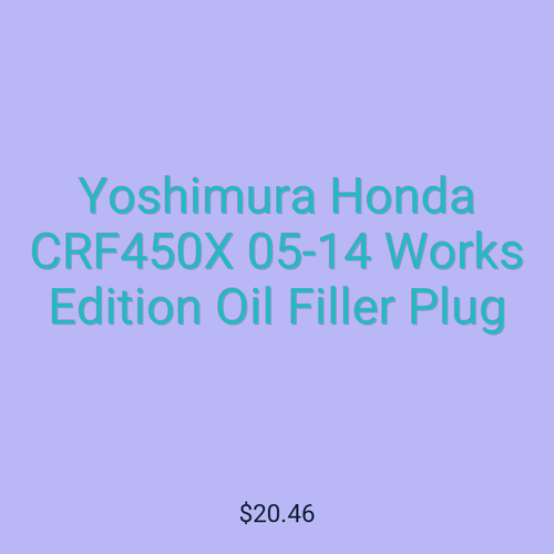 Yoshimura Honda CRF450X 05-14 Works Edition Oil Filler Plug