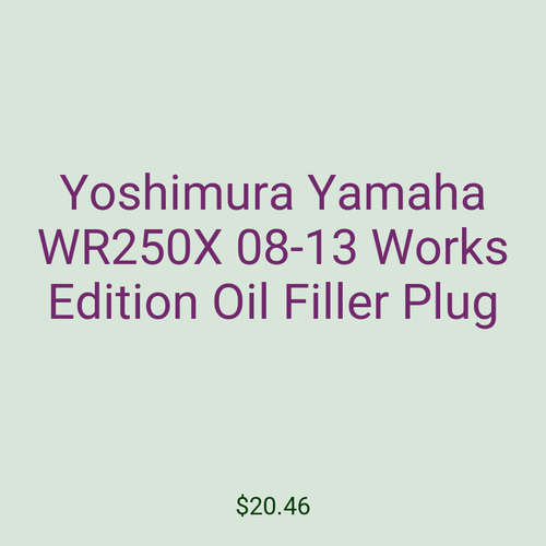 Yoshimura Yamaha WR250X 08-13 Works Edition Oil Filler Plug
