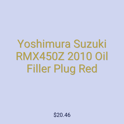 Yoshimura Suzuki RMX450Z 2010 Oil Filler Plug Red