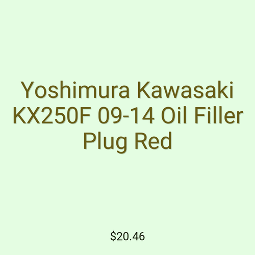 Yoshimura Kawasaki KX250F 09-14 Oil Filler Plug Red
