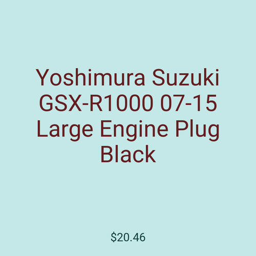 Yoshimura Suzuki GSX-R1000 07-15 Large Engine Plug Black