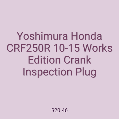 Yoshimura Honda CRF250R 10-15 Works Edition Crank Inspection Plug