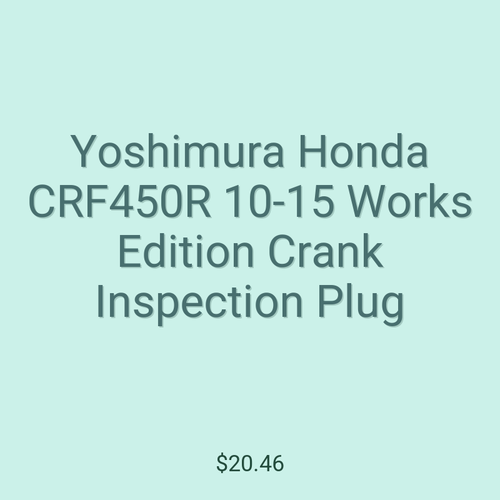Yoshimura Honda CRF450R 10-15 Works Edition Crank Inspection Plug