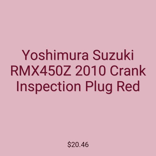 Yoshimura Suzuki RMX450Z 2010 Crank Inspection Plug Red