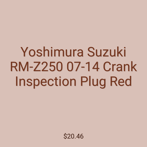 Yoshimura Suzuki RM-Z250 07-14 Crank Inspection Plug Red