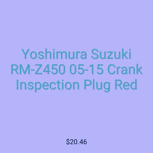 Yoshimura Suzuki RM-Z450 05-15 Crank Inspection Plug Red