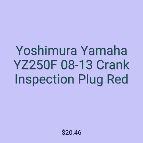 Yoshimura Yamaha YZ250F 08-13 Crank Inspection Plug Red