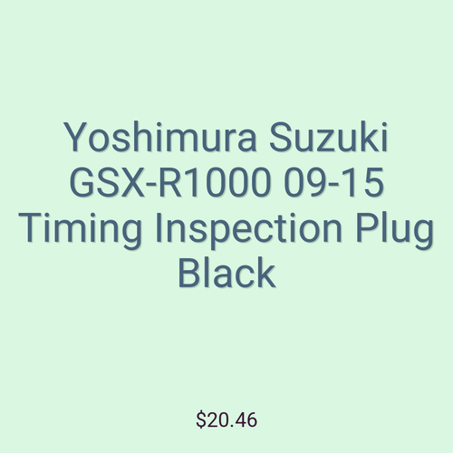 Yoshimura Suzuki GSX-R1000 09-15 Timing Inspection Plug Black