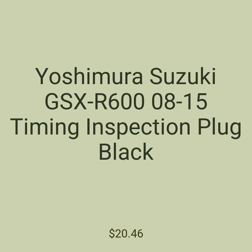 Yoshimura Suzuki GSX-R600 08-15 Timing Inspection Plug Black