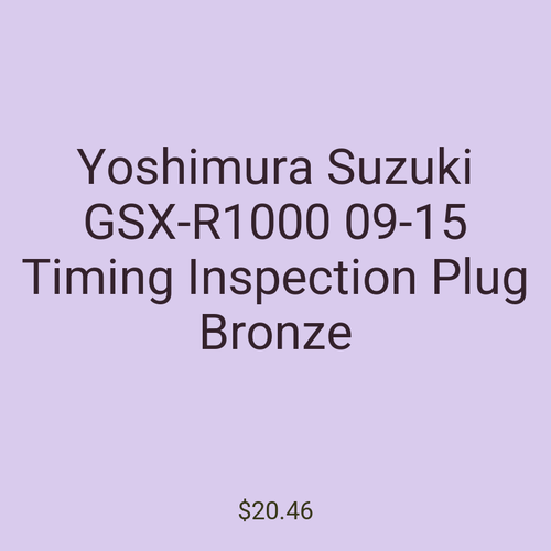 Yoshimura Suzuki GSX-R1000 09-15 Timing Inspection Plug Bronze