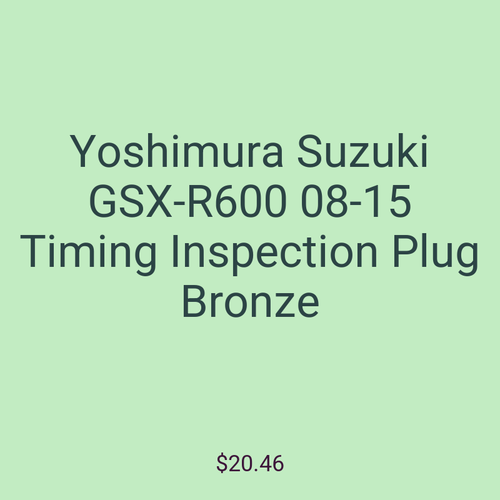 Yoshimura Suzuki GSX-R600 08-15 Timing Inspection Plug Bronze