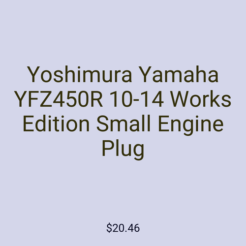 Yoshimura Yamaha YFZ450R 10-14 Works Edition Small Engine Plug