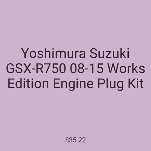 Yoshimura Suzuki GSX-R750 08-15 Works Edition Engine Plug Kit