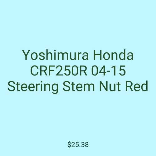 Yoshimura Honda CRF250R 04-15 Steering Stem Nut Red