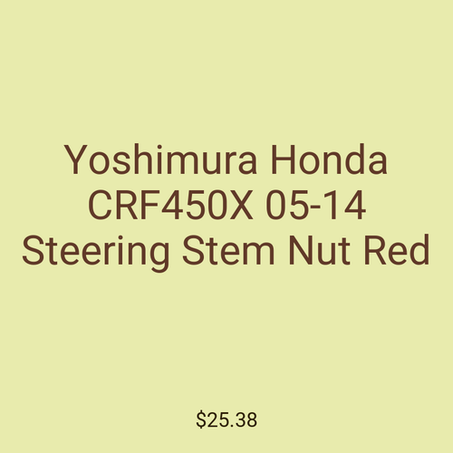 Yoshimura Honda CRF450X 05-14 Steering Stem Nut Red