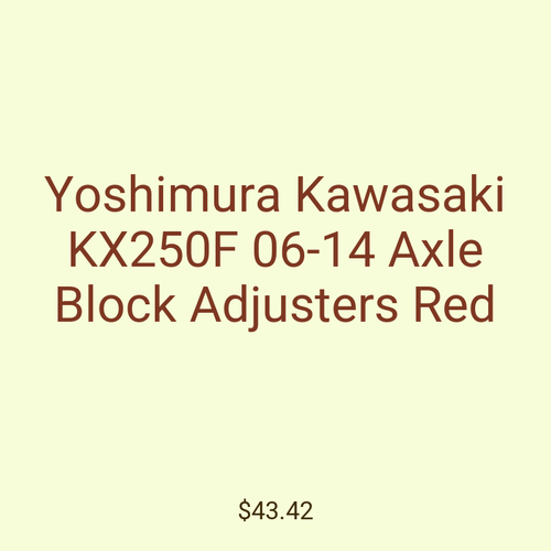Yoshimura Kawasaki KX250F 06-14 Axle Block Adjusters Red