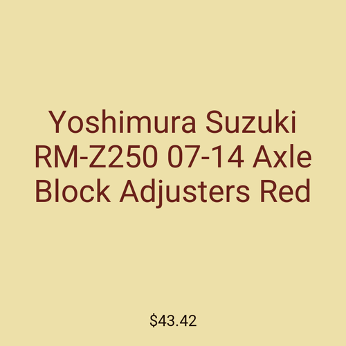 Yoshimura Suzuki RM-Z250 07-14 Axle Block Adjusters Red
