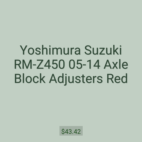 Yoshimura Suzuki RM-Z450 05-14 Axle Block Adjusters Red