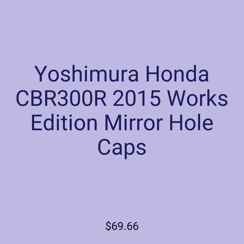 Yoshimura Honda CBR300R 2015 Works Edition Mirror Hole Caps
