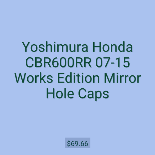 Yoshimura Honda CBR600RR 07-15 Works Edition Mirror Hole Caps