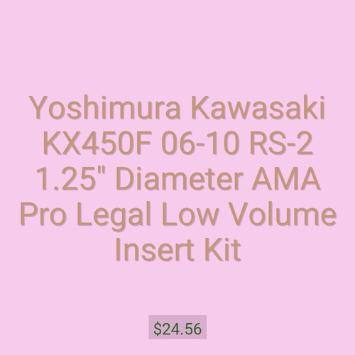 Yoshimura Kawasaki KX450F 06-10 RS-2 1.25" Diameter AMA Pro Legal Low Volume Insert Kit