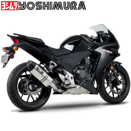Yoshimura Honda CBR500R 13-14 Street R-77 Stainless Slip-On Exhaust SS-SS-CF