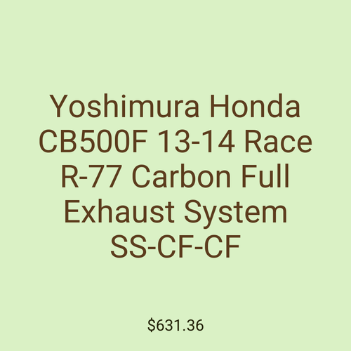 Yoshimura Honda CB500F 13-14 Race R-77 Carbon Full Exhaust System SS-CF-CF