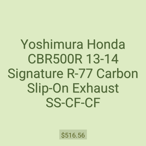 Yoshimura Honda CBR500R 13-14 Signature R-77 Carbon Slip-On Exhaust SS-CF-CF