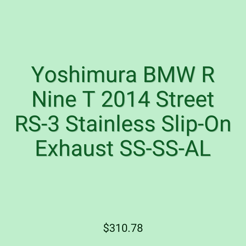 Yoshimura BMW R Nine T 2014 Street RS-3 Stainless Slip-On Exhaust SS-SS-AL