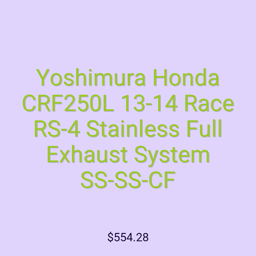 Yoshimura Honda CRF250L 13-14 Race RS-4 Stainless Full Exhaust System SS-SS-CF