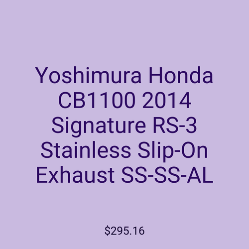 Yoshimura Honda CB1100 2014 Signature RS-3 Stainless Slip-On Exhaust SS-SS-AL