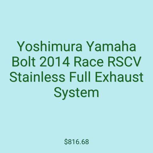 Yoshimura Yamaha Bolt 2014 Race RSCV Stainless Full Exhaust System