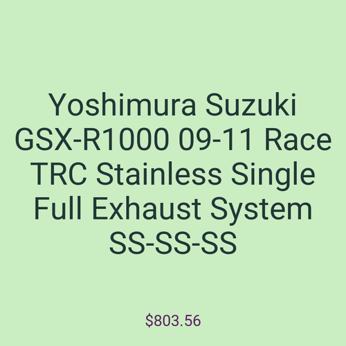 Yoshimura Suzuki GSX-R1000 09-11 Race TRC Stainless Single Full Exhaust System SS-SS-SS