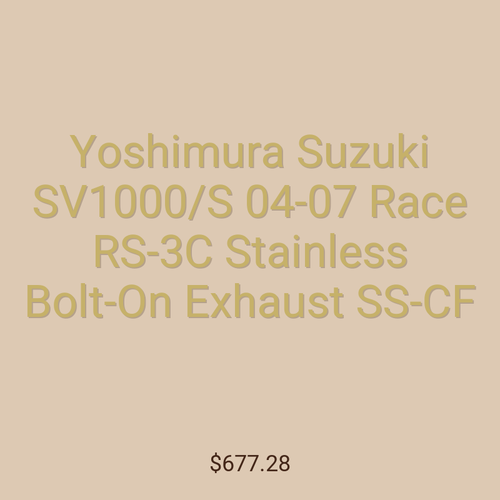 Yoshimura Suzuki SV1000/S 04-07 Race RS-3C Stainless Bolt-On Exhaust SS-CF