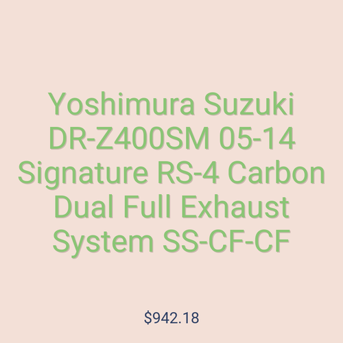 Yoshimura Suzuki DR-Z400SM 05-14 Signature RS-4 Carbon Dual Full Exhaust System SS-CF-CF