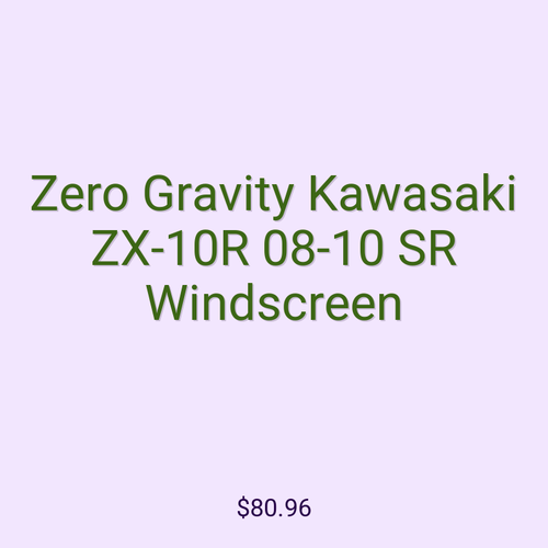 Zero Gravity Kawasaki ZX-10R 08-10 SR Windscreen