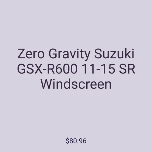 Zero Gravity Suzuki GSX-R600 11-15 SR Windscreen
