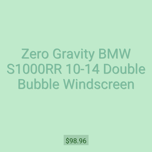 Zero Gravity BMW S1000RR 10-14 Double Bubble Windscreen