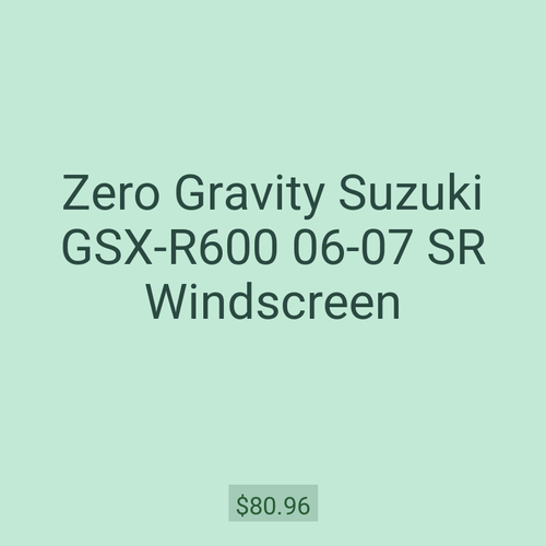 Zero Gravity Suzuki GSX-R600 06-07 SR Windscreen