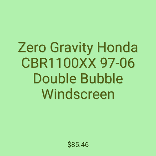 Zero Gravity Honda CBR1100XX 97-06 Double Bubble Windscreen